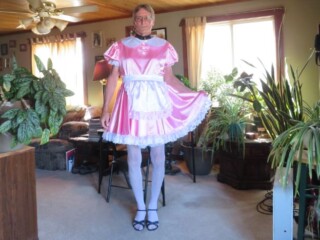 Sissy Maid Pink Satin